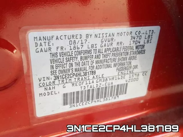 3N1CE2CP4HL381789 фото 2