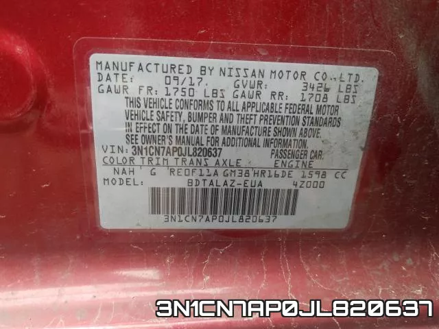 3N1CN7AP0JL820637 фото 2