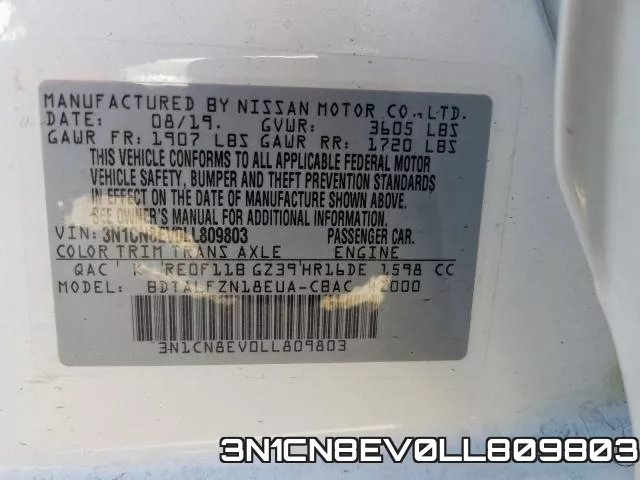 3N1CN8EV0LL809803 фото 2