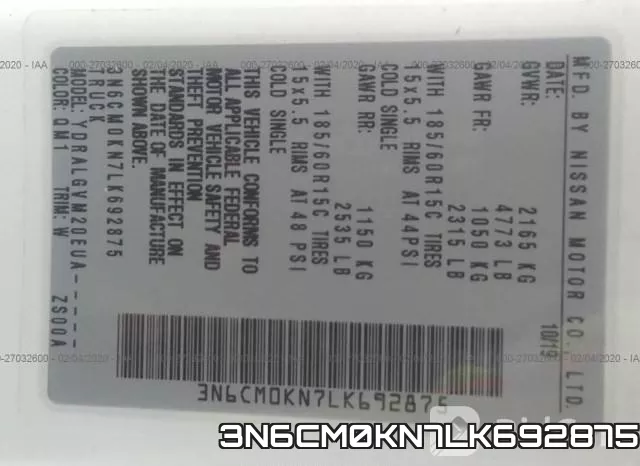 3N6CM0KN7LK692875 фото 10