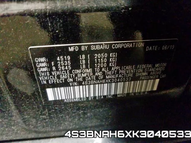 4S3BNAH6XK3040533 фото 2