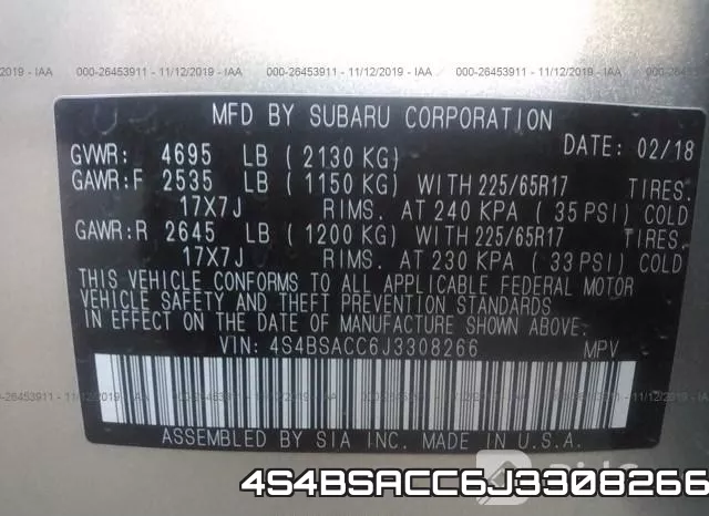 4S4BSACC6J3308266 фото 10