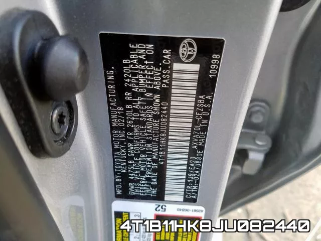 4T1B11HK8JU082440 фото 2