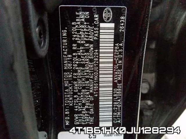 4T1B61HK0JU128294 фото 2