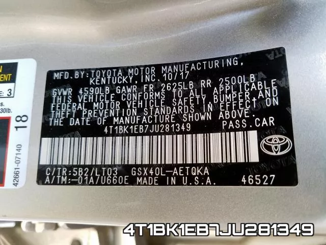 4T1BK1EB7JU281349 фото 2