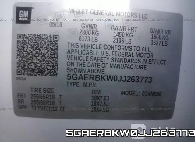 5GAERBKW0JJ263773 фото 10