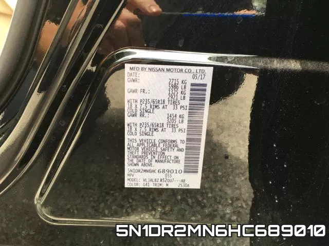 5N1DR2MN6HC689010 фото 2