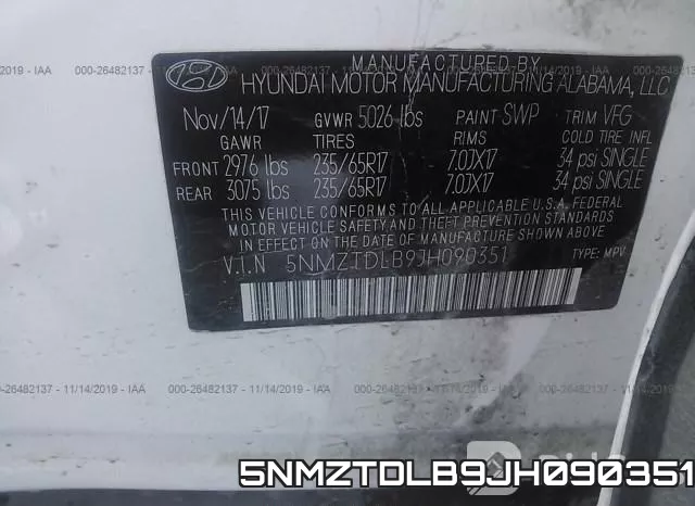 5NMZTDLB9JH090351 фото 10