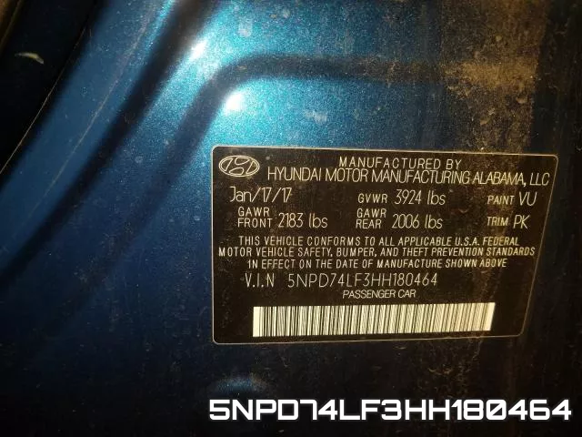 5NPD74LF3HH180464 фото 2