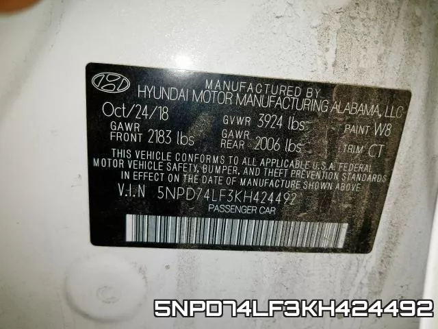 5NPD74LF3KH424492 фото 2