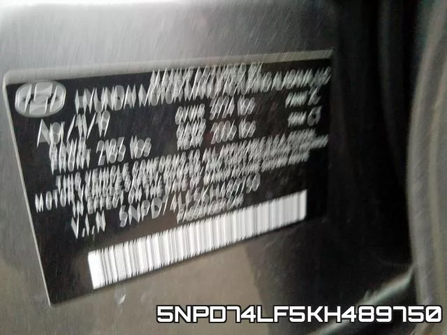 5NPD74LF5KH489750 фото 2