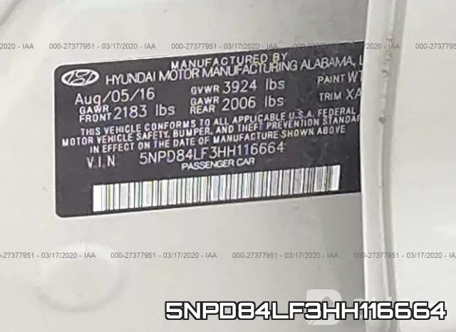 5NPD84LF3HH116664 фото 10