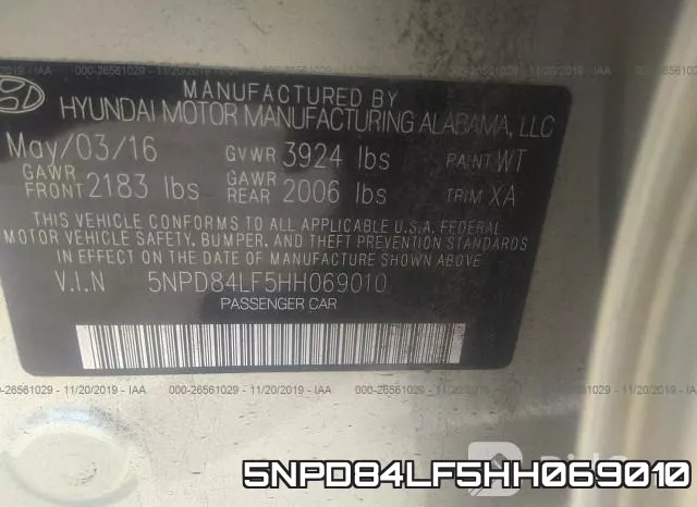 5NPD84LF5HH069010 фото 10