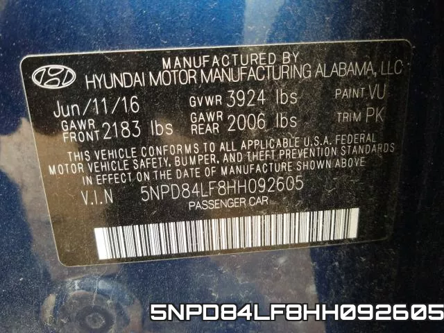 5NPD84LF8HH092605 фото 2