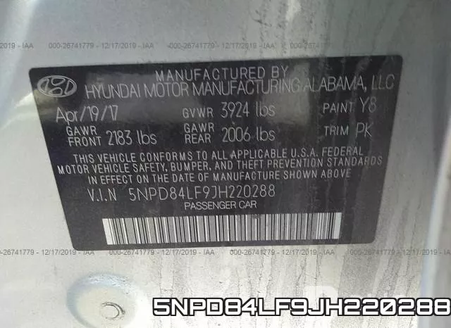 5NPD84LF9JH220288 фото 10