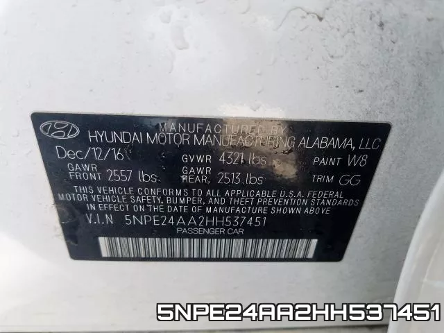 5NPE24AA2HH537451 фото 2