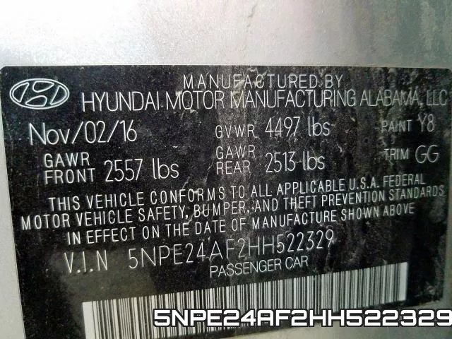 5NPE24AF2HH522329 фото 2