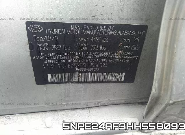 5NPE24AF3HH558093 фото 10
