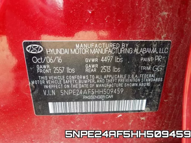 5NPE24AF5HH509459 фото 2