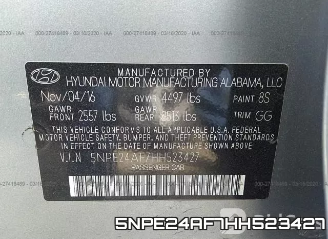 5NPE24AF7HH523427 фото 10