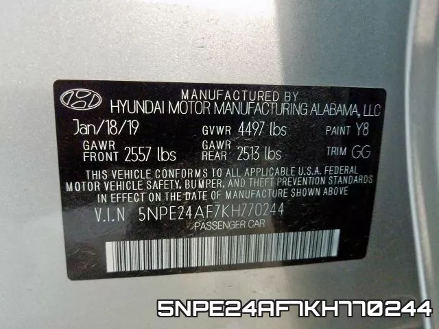 5NPE24AF7KH770244 фото 2