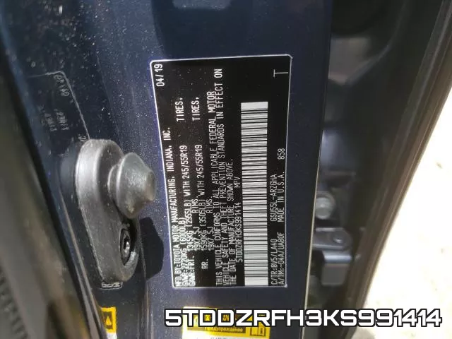 5TDDZRFH3KS991414 фото 2