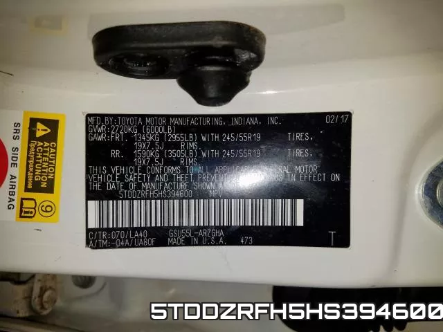 5TDDZRFH5HS394600 фото 2