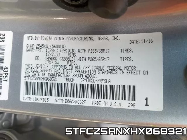 5TFCZ5ANXHX068321 фото 2