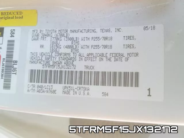 5TFRM5F15JX132172 фото 2