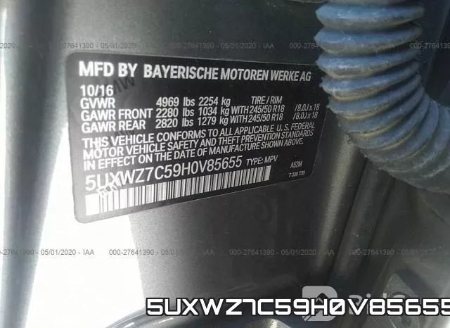 5UXWZ7C59H0V85655 фото 10