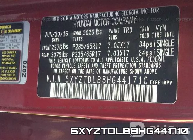 5XYZTDLB8HG441710 фото 10