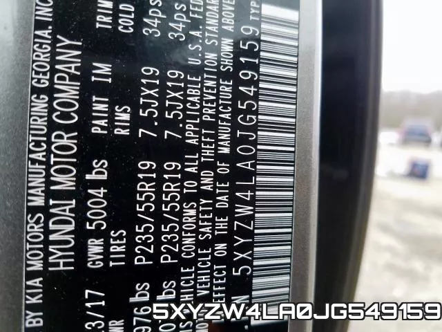 5XYZW4LA0JG549159 фото 2