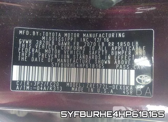 5YFBURHE4HP618165 фото 10