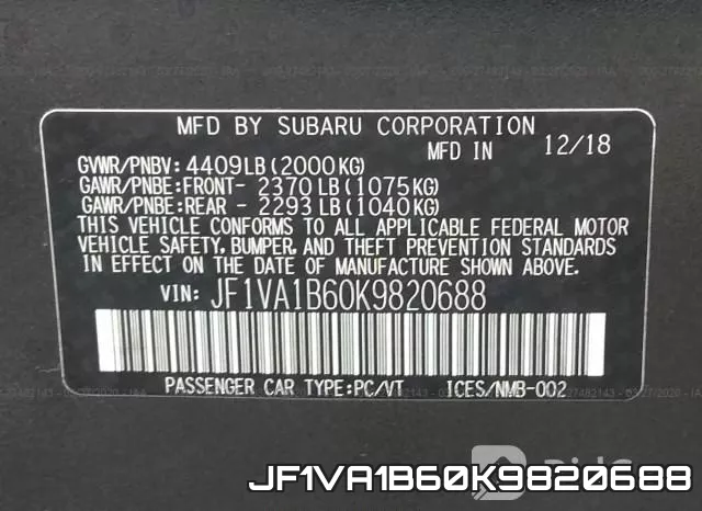 JF1VA1B60K9820688 фото 10
