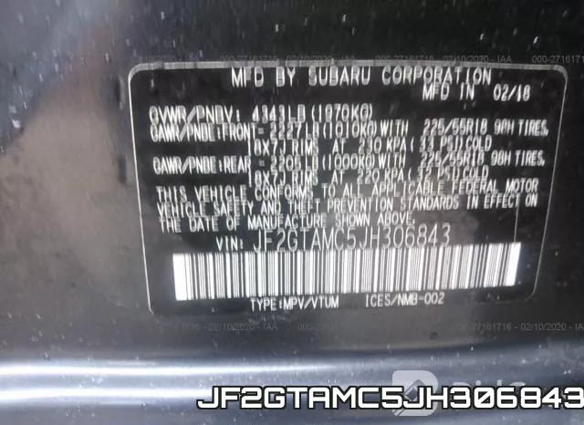 JF2GTAMC5JH306843 фото 10
