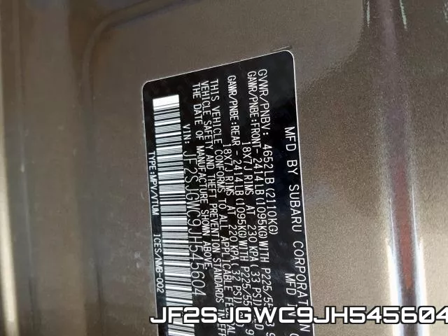 JF2SJGWC9JH545604 фото 2
