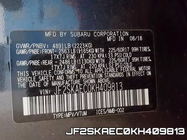 JF2SKAEC0KH409813 фото 2