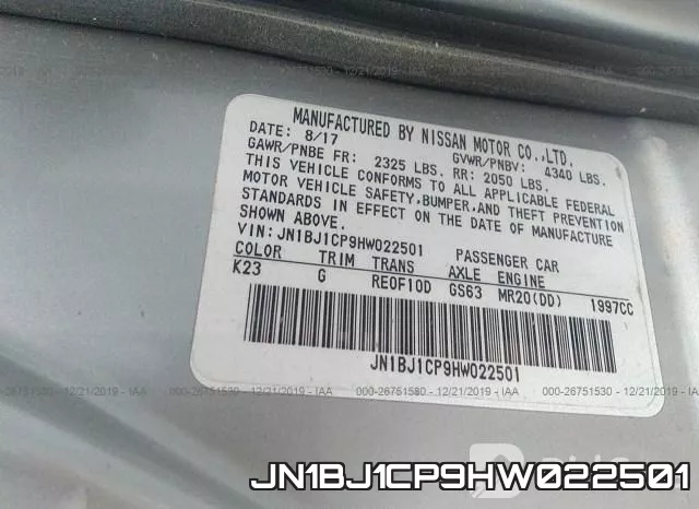 JN1BJ1CP9HW022501 фото 10