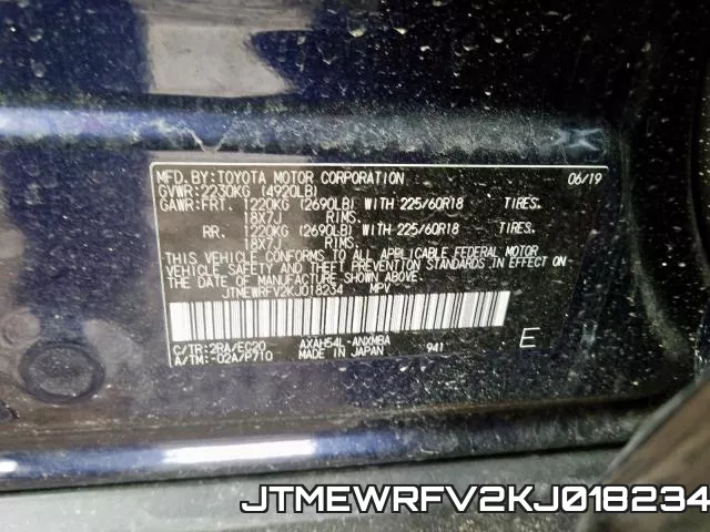 JTMEWRFV2KJ018234 фото 2