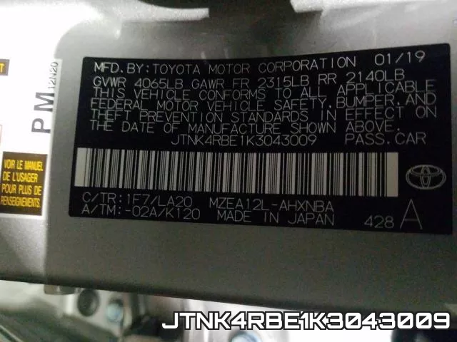 JTNK4RBE1K3043009 фото 2
