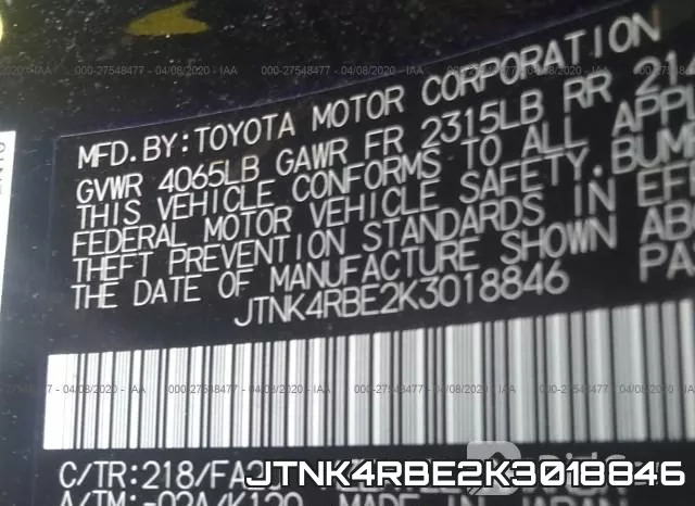 JTNK4RBE2K3018846 фото 10