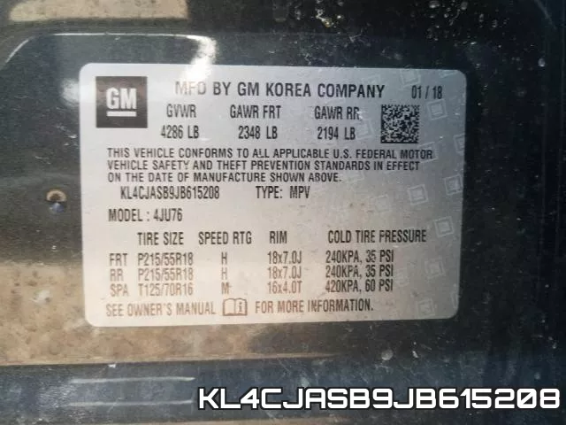 KL4CJASB9JB615208 фото 2