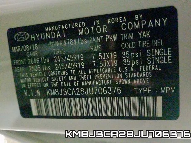 KM8J3CA28JU706376 фото 2