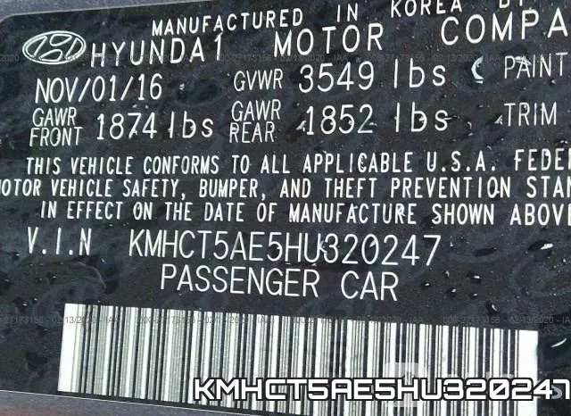 KMHCT5AE5HU320247 фото 10