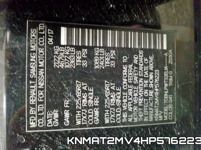 KNMAT2MV4HP576223 фото 2