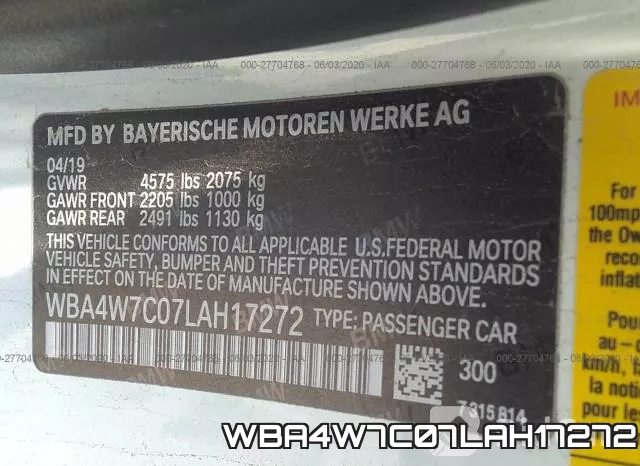 WBA4W7C07LAH17272 фото 10
