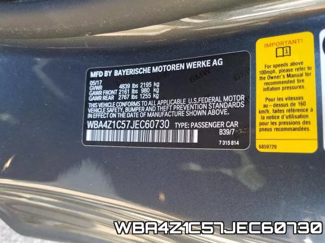 WBA4Z1C57JEC60730 фото 2