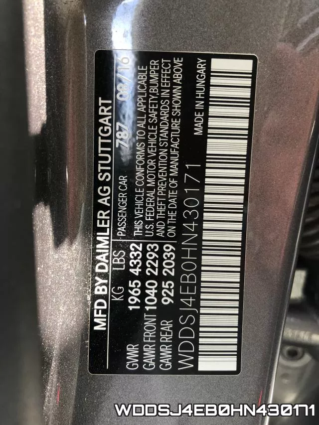 WDDSJ4EB0HN430171 фото 2
