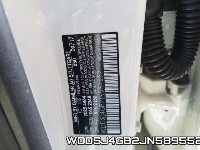 WDDSJ4GB2JN589552 фото 2