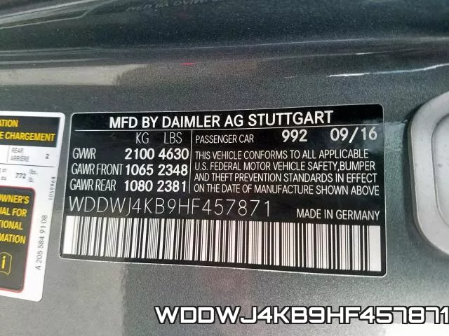 WDDWJ4KB9HF457871 фото 2